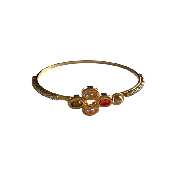 Jewelry - Elegant Gold and Red Bangle Bracelet